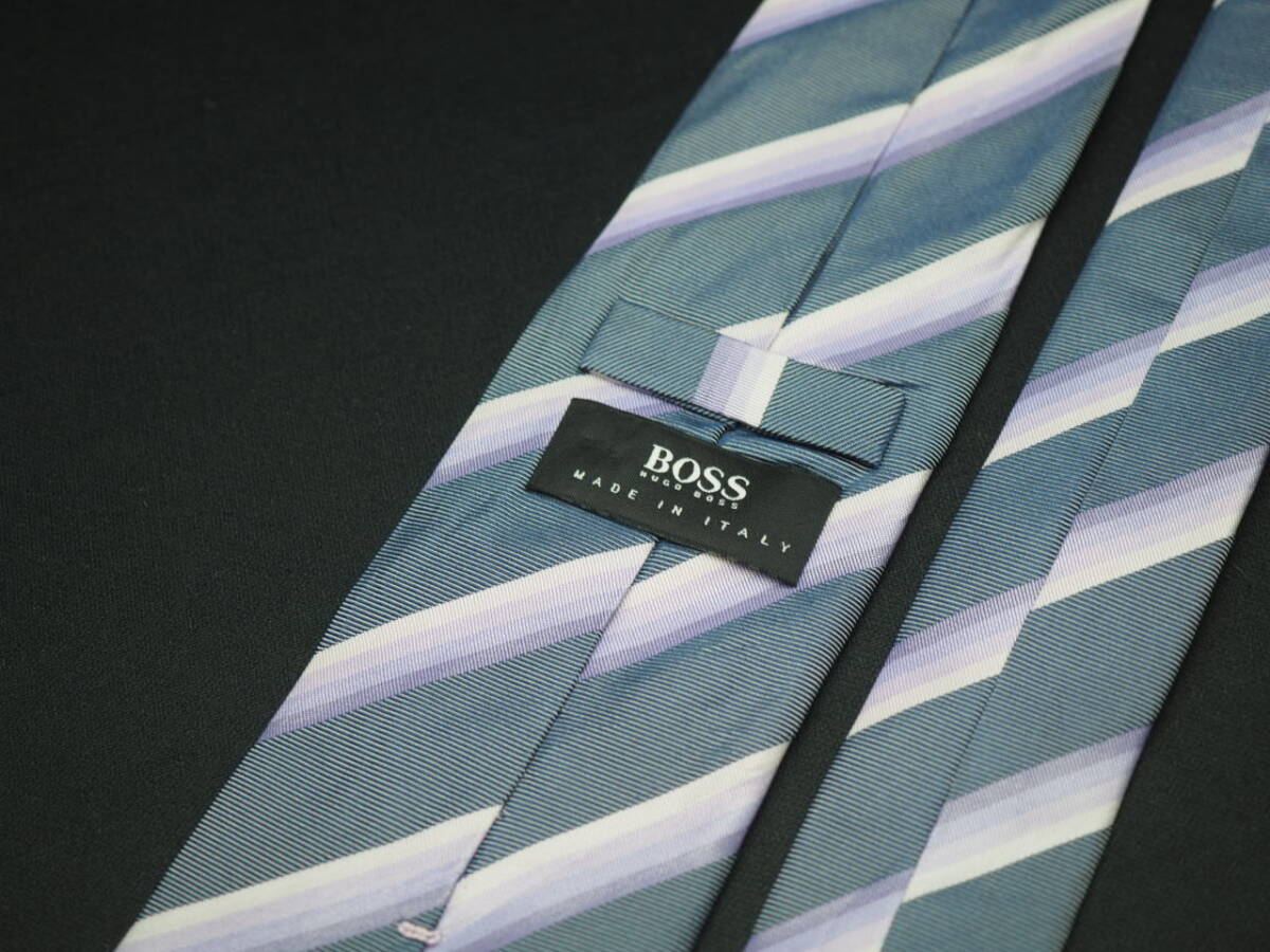 【HUGO BOSS ヒューゴ ボス】 D3099 グレー SILK ブランド ネクタイ 古着 良品_画像4