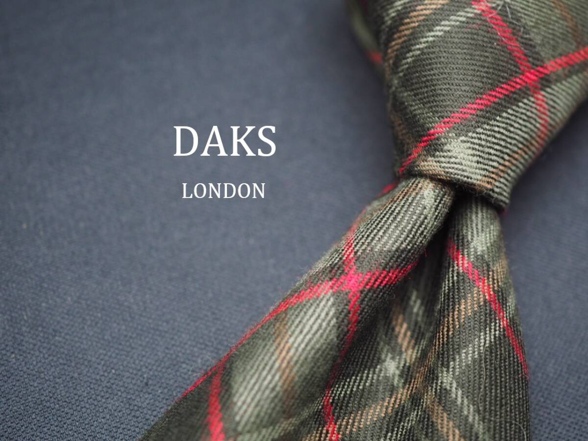 美品【DAKS ダックス】 E1601 WOOL ブランド ネクタイ 古著 良品