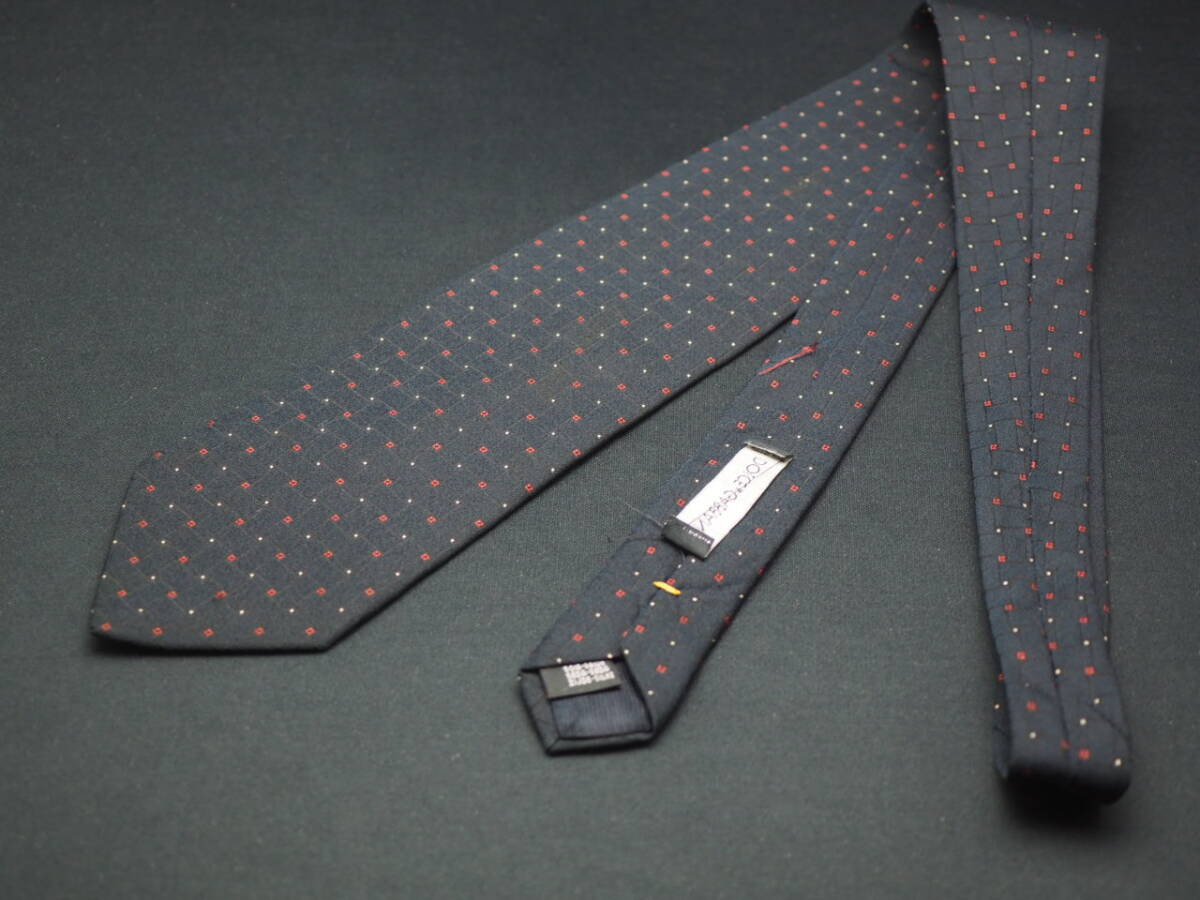 美品【DOLCE＆GABBANA ドルチェ＆ガッバーナ】 E1756 ブラックネイビー系 SILK ブランド ネクタイ 古著 良品
