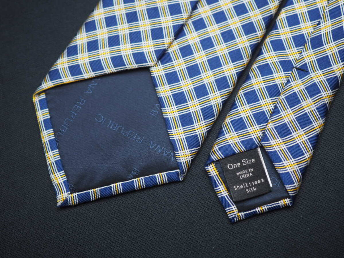 美品【BANANA REPUBLIC バナナリパブリック】 E2124 黄 ネイビー SILK ブランド ネクタイ 古着 良品_画像5