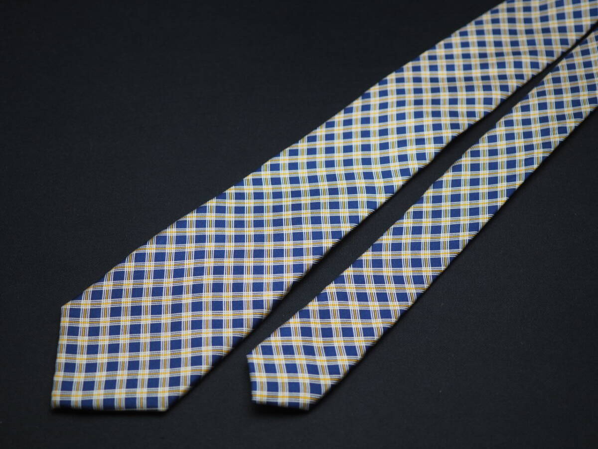 美品【BANANA REPUBLIC バナナリパブリック】 E2124 黄 ネイビー SILK ブランド ネクタイ 古着 良品_画像3