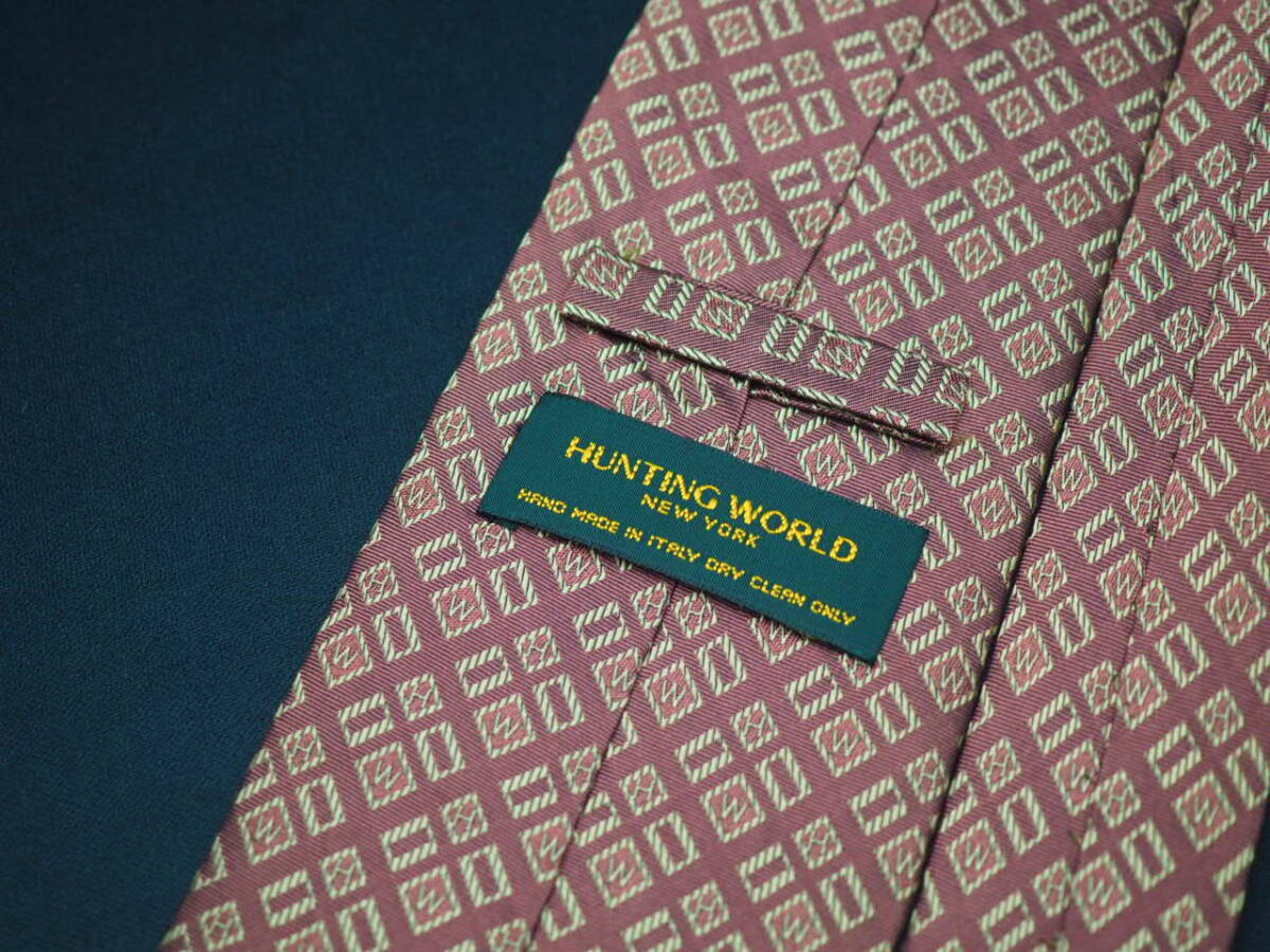 美品【HUNTING WORLD ハンティングワールド】 E2149 SILK ブランド ネクタイ 古著 良品