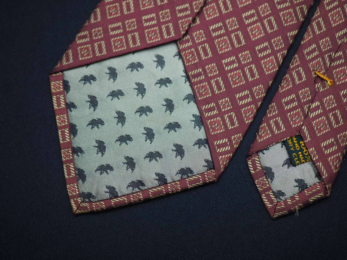 美品【HUNTING WORLD ハンティングワールド】 E2149 SILK ブランド ネクタイ 古著 良品