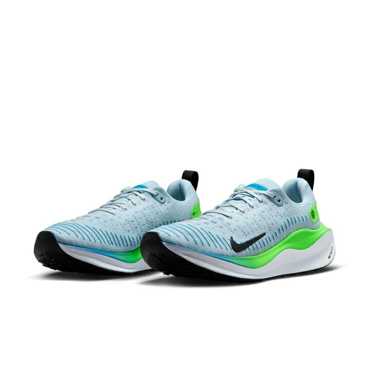 25㎝ ナイキ リアクト X インフィニティ ラン フライニット 4 水/黃緑 DR2665-402 NIKE REACTX INFINITY RUN FLYKNIT 4 ランニング FK