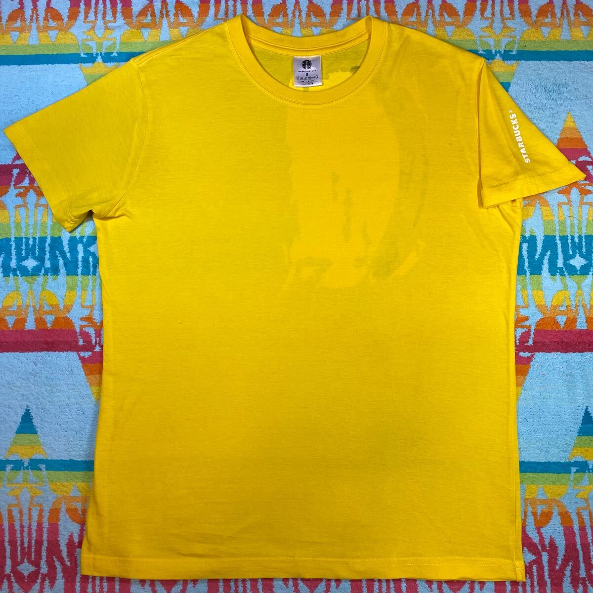 鮮明!STARBUCKSスターバックス コーヒー スタバFY14'14年夏サマーバナナFresh Banana frappuccinoスタッフ パートナー限定非売TシャツS企業(yè)