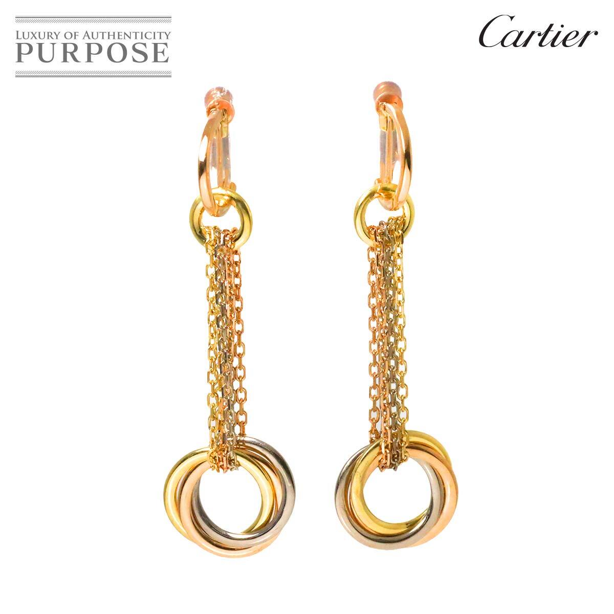 カルティエ Cartier 2C トリニティ イヤリング K18 YG PG WG 750 スリーゴールド 3カラー Trinity Earrings Clip-on 90274541