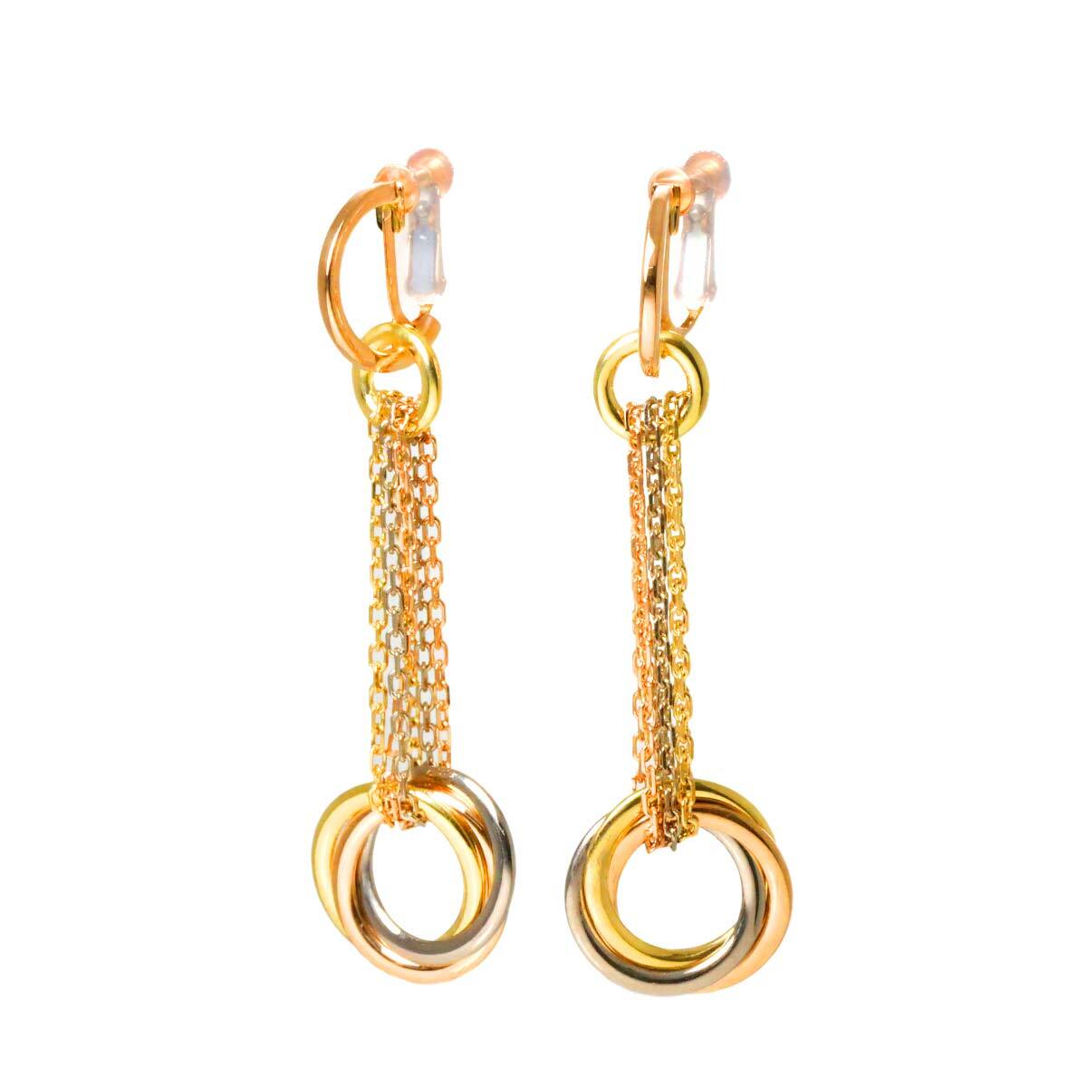 カルティエ Cartier 2C トリニティ イヤリング K18 YG PG WG 750 スリーゴールド 3カラー Trinity Earrings Clip-on 90274541