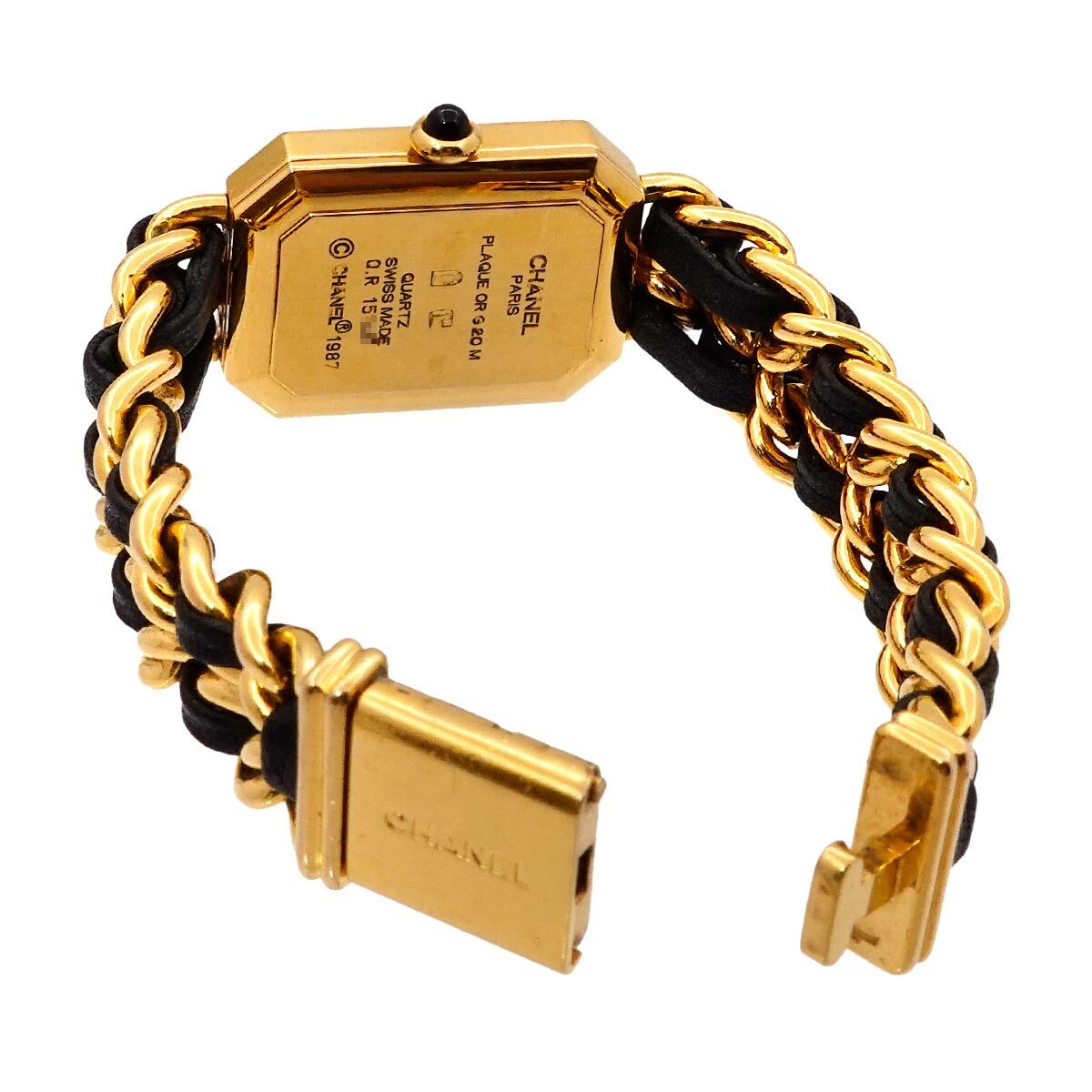 シャネル CHANEL プルミエール Sサイズ H0001 ヴィンテージ レディース 腕時計 ブラック ゴールド クォーツ Premiere 90280118