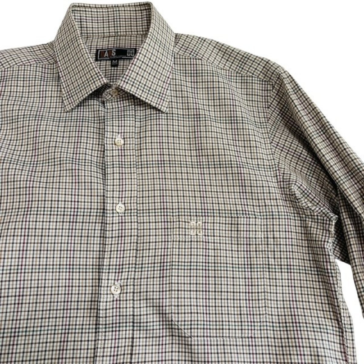 中古 ダックス DAKS 長(zhǎng)袖シャツ クリーニング済み チェック総柄 コットン メンズ Mサイズ