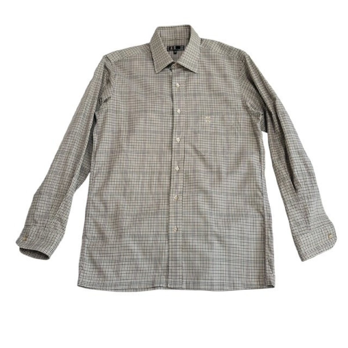 中古 ダックス DAKS 長(zhǎng)袖シャツ クリーニング済み チェック総柄 コットン メンズ Mサイズ