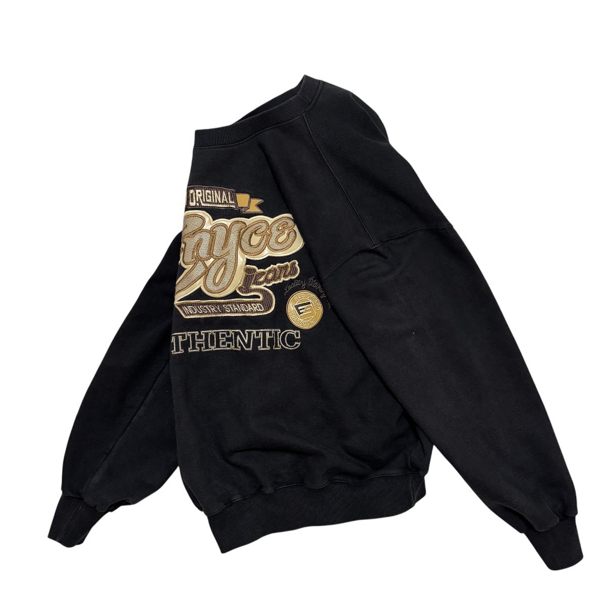 中古 エニーチェ ENYCE スウェット トレーナー クリーニング済み B系 ヒップホップ 刺繍ワッペン 黒 メンズ XL_画像8