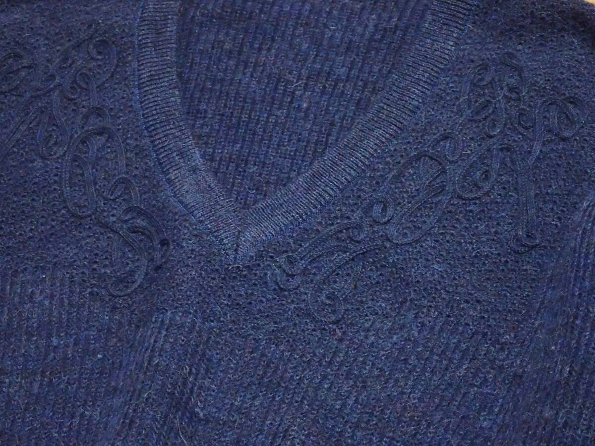☆adabat　☆アダバット　☆ワールド　☆Ｖネックセーター　☆ウールニット　☆プルオーバー　☆ネイビー　☆メンズ　☆サイズⅢ_画像6
