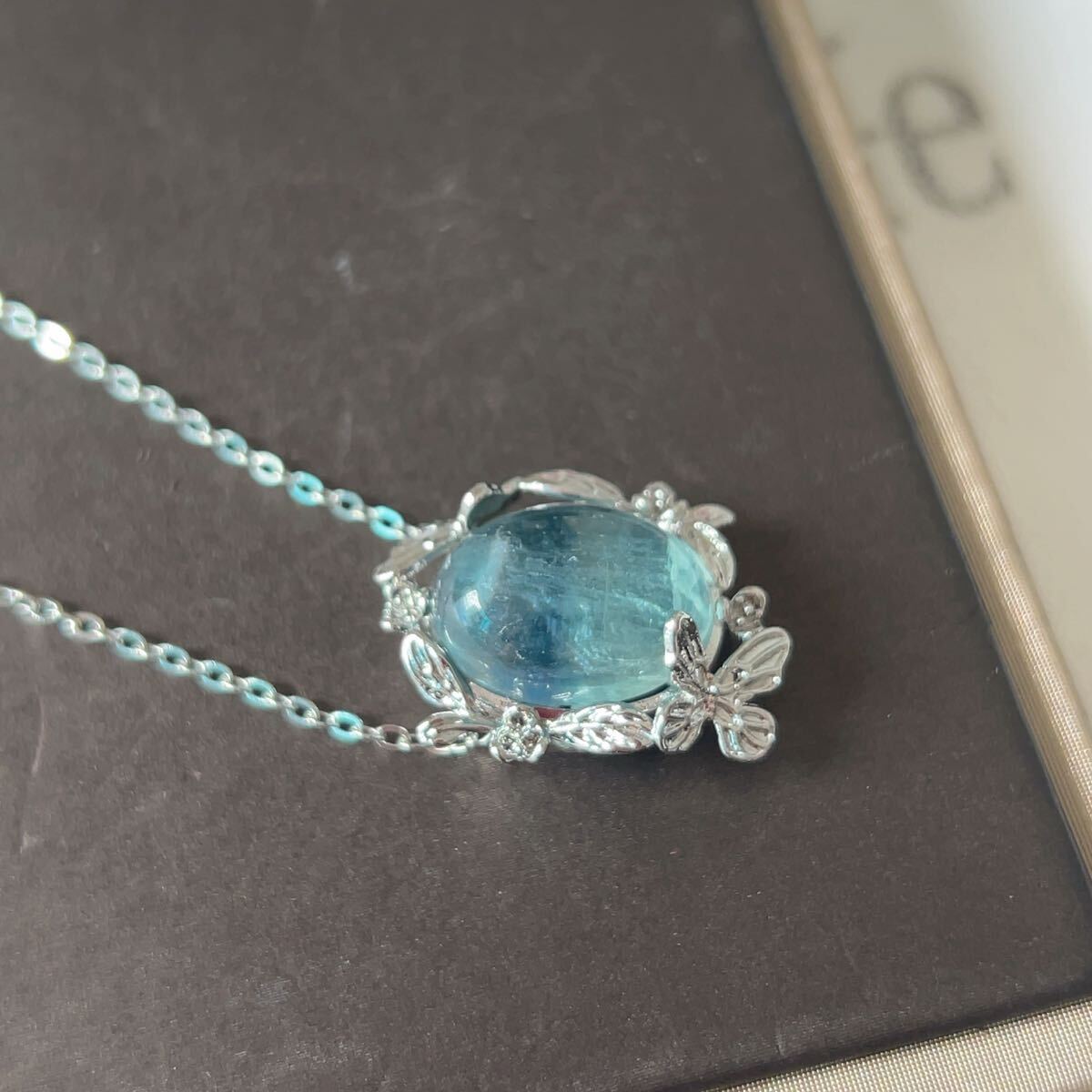 ◇フローライト◇螢石◇ティール色◇ネックレス◇ペンダント◇パワーストーン◇天然石◇巾著袋付き◇プレゼントにも　035P5161