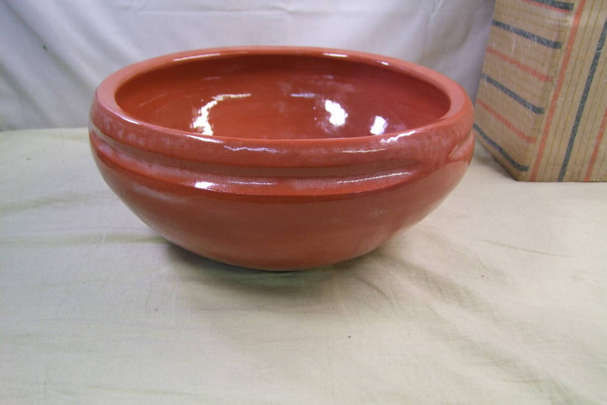 茶道具　半田焙烙　桂窯 赤楽　灰器