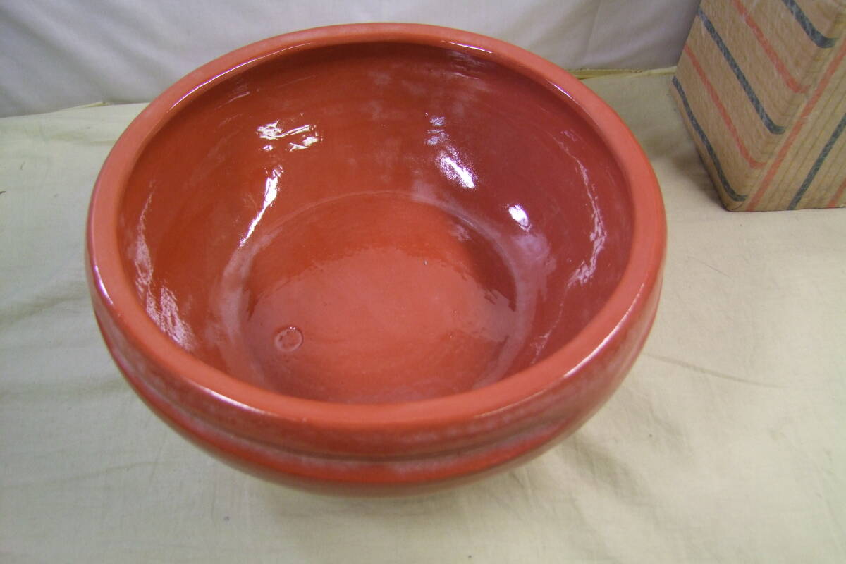 茶道具　半田焙烙　桂窯 赤楽　灰器