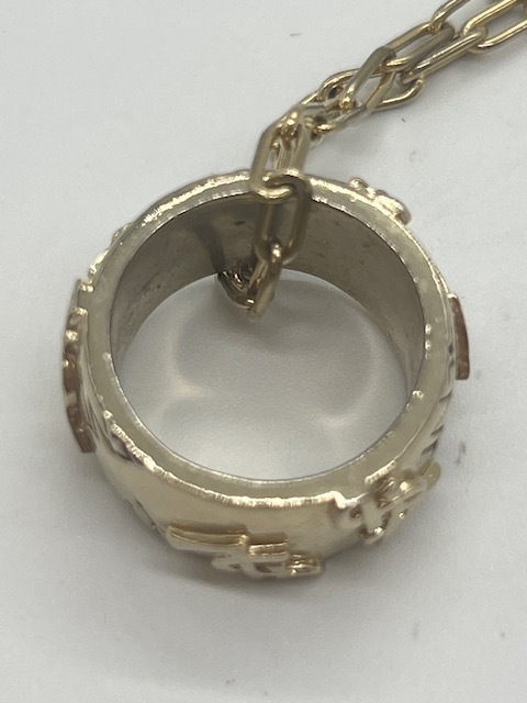 K7974A#Yves Saint Laurent Yves Saint-Laurent подвеска оттенок золота YSL бренд аксессуары колье Vintage кольцо верх #