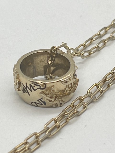 K7974A#Yves Saint Laurent Yves Saint-Laurent подвеска оттенок золота YSL бренд аксессуары колье Vintage кольцо верх #