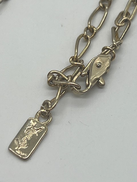 K7974A#Yves Saint Laurent Yves Saint-Laurent подвеска оттенок золота YSL бренд аксессуары колье Vintage кольцо верх #