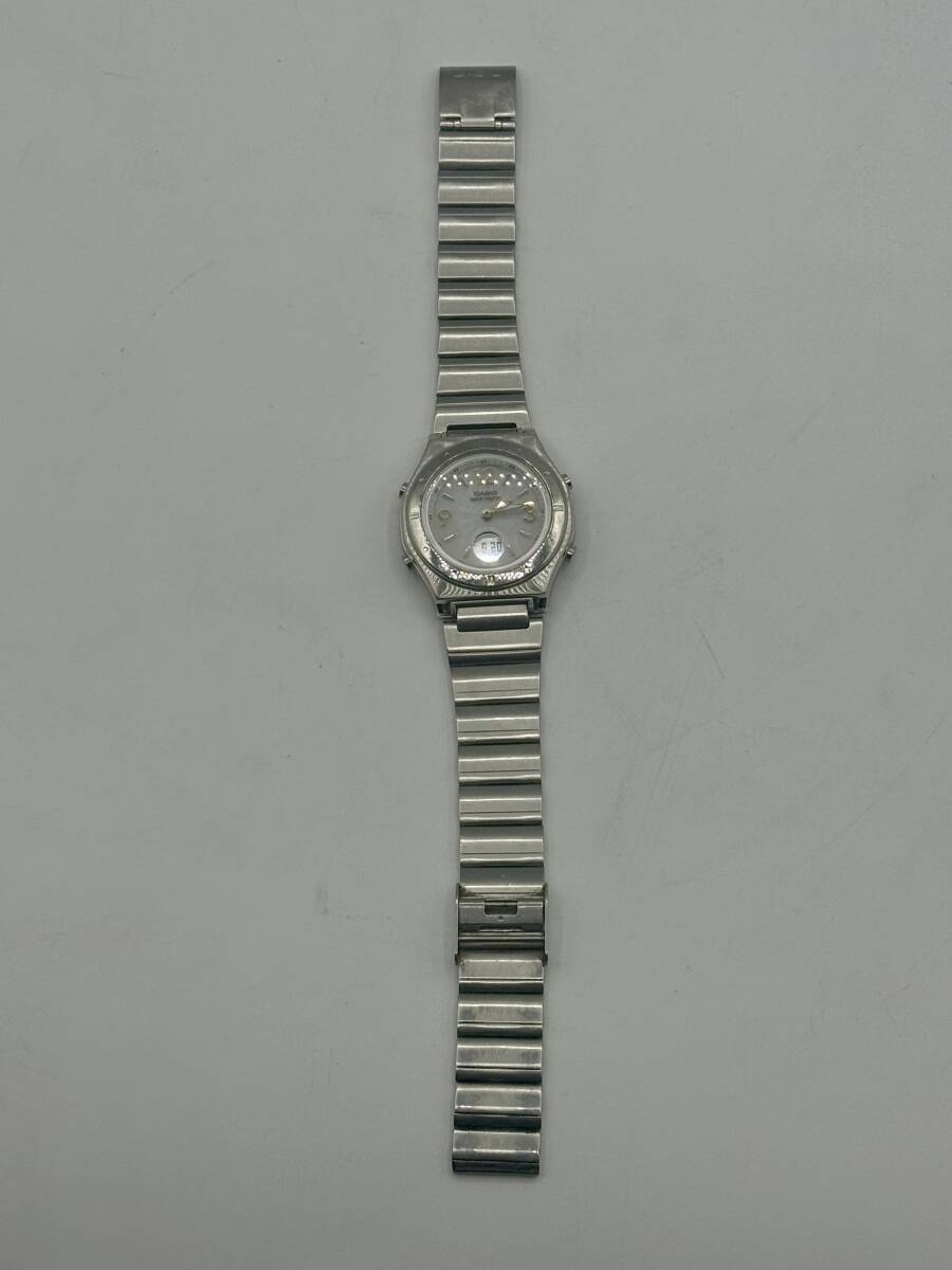 N41462I〇 CASIO カシオ WAVE CEPTOR ウェーブセプター LWA-M141 腕時計 アナデジ 電波ソーラー タフソーラー 白文字盤 SS シルバー_画像4