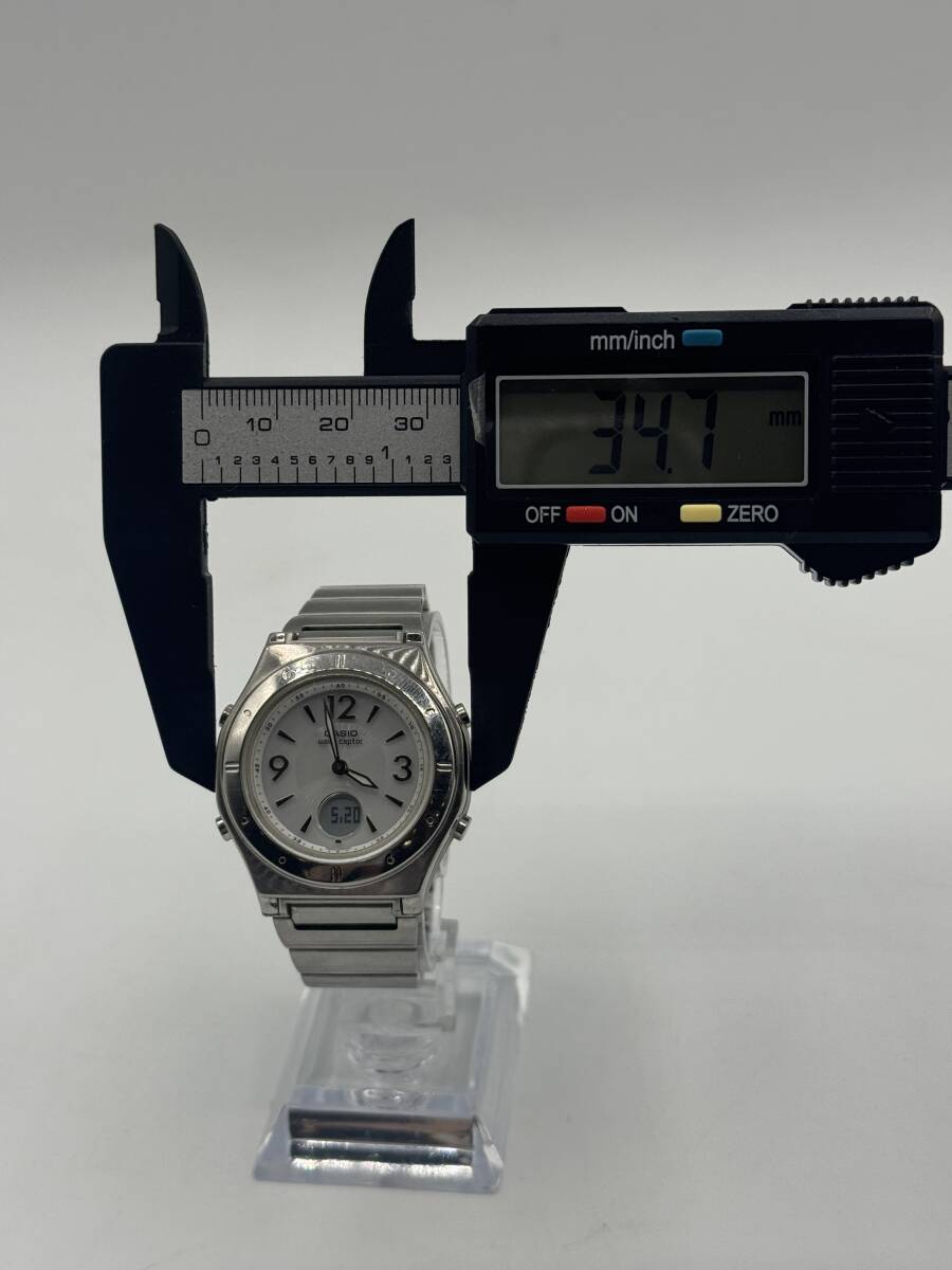 N41462I〇 CASIO カシオ WAVE CEPTOR ウェーブセプター LWA-M141 腕時計 アナデジ 電波ソーラー タフソーラー 白文字盤 SS シルバー_画像9