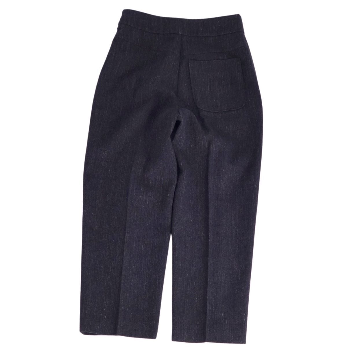 極美品 クリスチャンディオール Christian Dior 2019 ロングパンツ リネン ウール ボトムス レディース I38 ネイビー ce04ed-rm07e30906
