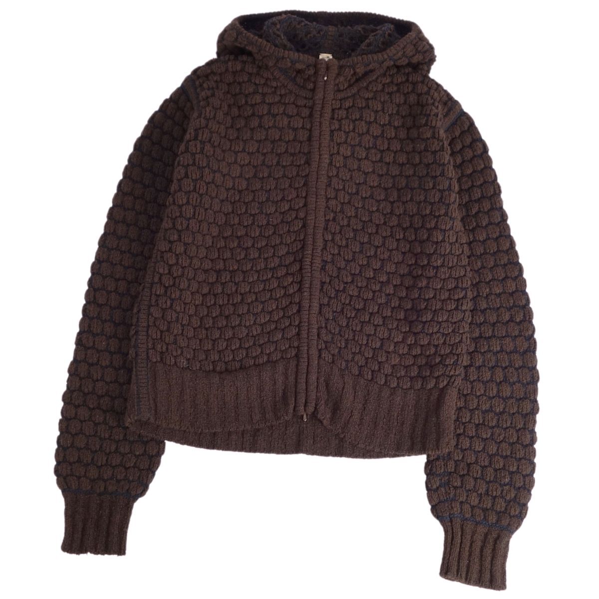 美品 エルメス HERMES パーカー ゴルチエ期 フーディー ニット カシミヤ コットン トップス レディース 36 ブラウン ce05mo-rm02e30945