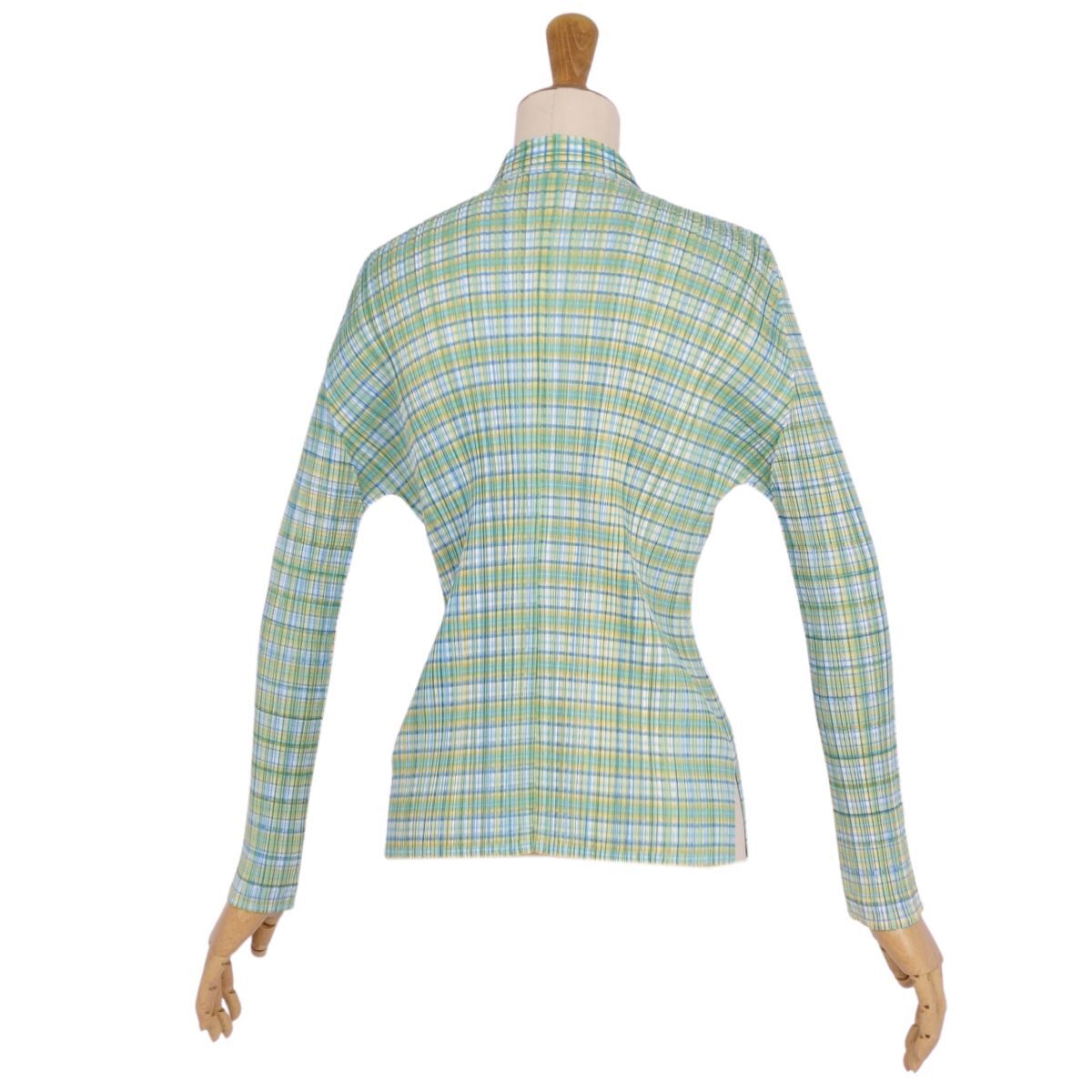 極美品 プリーツプリーズ イッセイミヤケ PLEATS PLEASE シャツ ブラウス 長(zhǎng)袖 チェック 3(L相當(dāng)) マルチカラー ce05os-rm20e31151