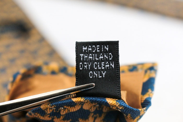 ジムトンプソン ブランド ネクタイ 総柄 動物柄 ゾウ シルク タイ製 PO メンズ ネイビー JIM THOMPSON_画像6