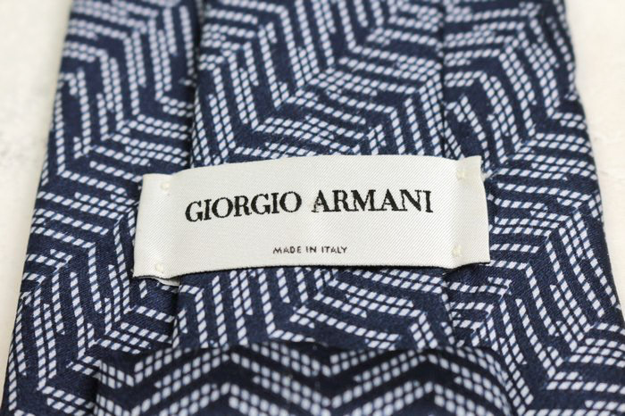 ジョルジオアルマーニ ブランド ネクタイ ストライプ柄 シルク イタリア制 PO メンズ ネイビー GIORGIO ARMANI