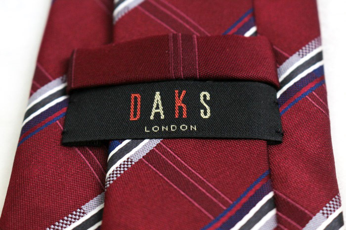 ダックス ブランド ネクタイ チェック柄 格子柄 シルク 日本制 PO メンズ ワインレッド DAKS