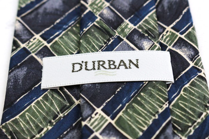 ダーバン ブランド ネクタイ チェック柄 格子柄 シルク PO メンズ グレー Durban