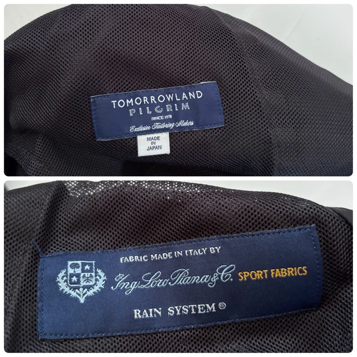 【美品】TOMORROWLAND PILGRIM 日本制 トゥモローランドピルグリム ロロピアーナ社制生地 イージー スラックス 撥水生地 オリーブ size XS