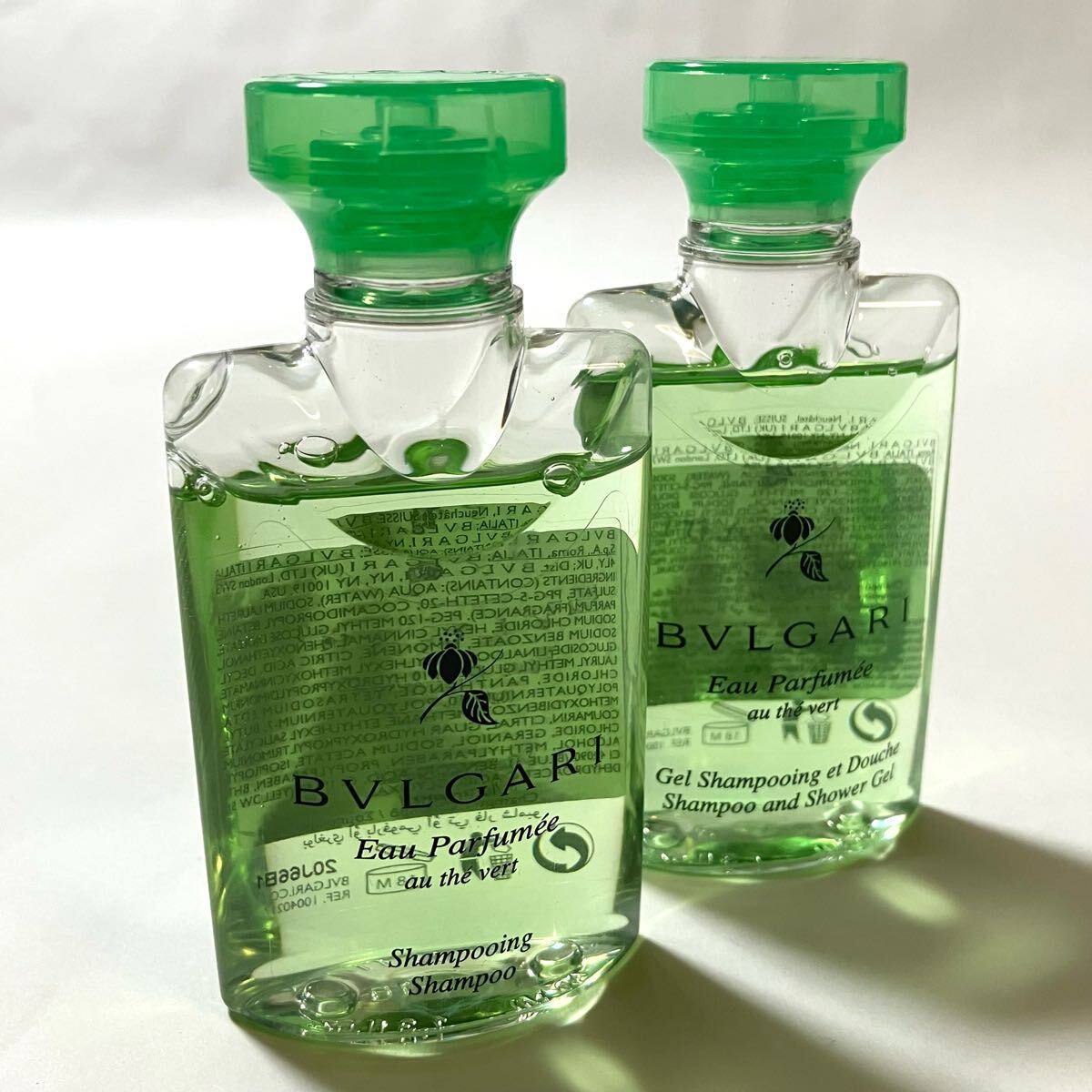 BVLGARI Eau Parfumee au the vert amenity 2 позиций комплект * BVLGARY o* пуховка meo-teve-ru шампунь душ гель мыло для тела 