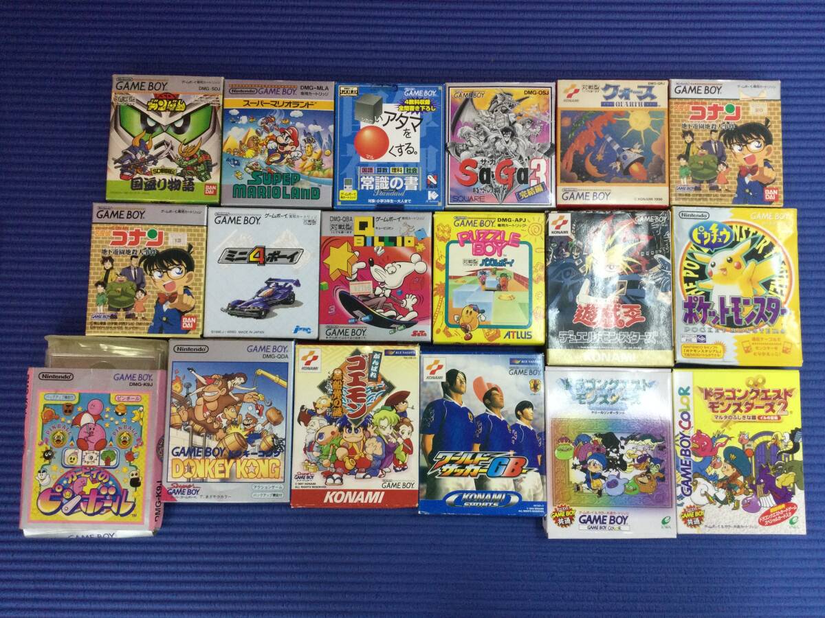 【GB1192/60/0】ジャンク★GBソフト★18本★箱付き★ゲームボーイ★ポケモン ピカチュウ/ドラクエ テリー/イルの冒険/ゴエモン/SaGa3/他