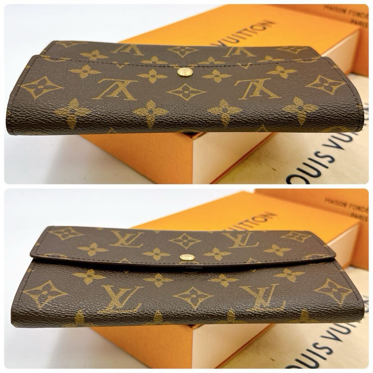 4823【ほぼ極美品】LOUIS VUITTON ルイヴィトン モノグラム ポシェット ポルトモネクレディ 二つ折り財布 長財布 ウォレット M61725/CA0966