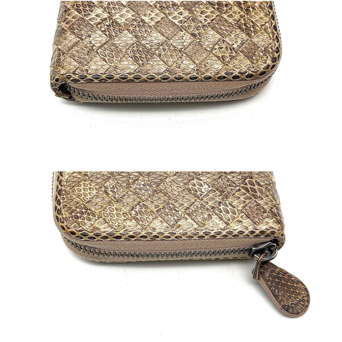 極美品◆BOTTEGA VENETA ボッテガヴェネタ 長財布 ロングウォレット イントレチャート パイソン エキゾチック レザー メンズ レディース