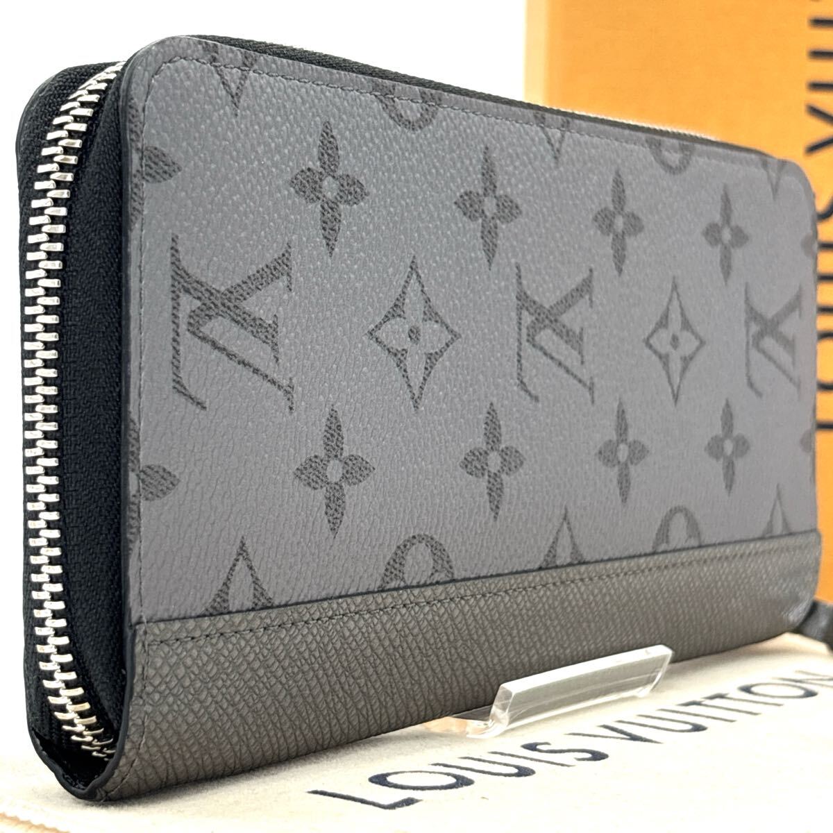 現(xiàn)行◆RFID◆LOUIS VUITTON ルイヴィトン ヴェルティカル タイガラマ 長財布 ロングウォレット ラウンドファスナー シルバー メンズ