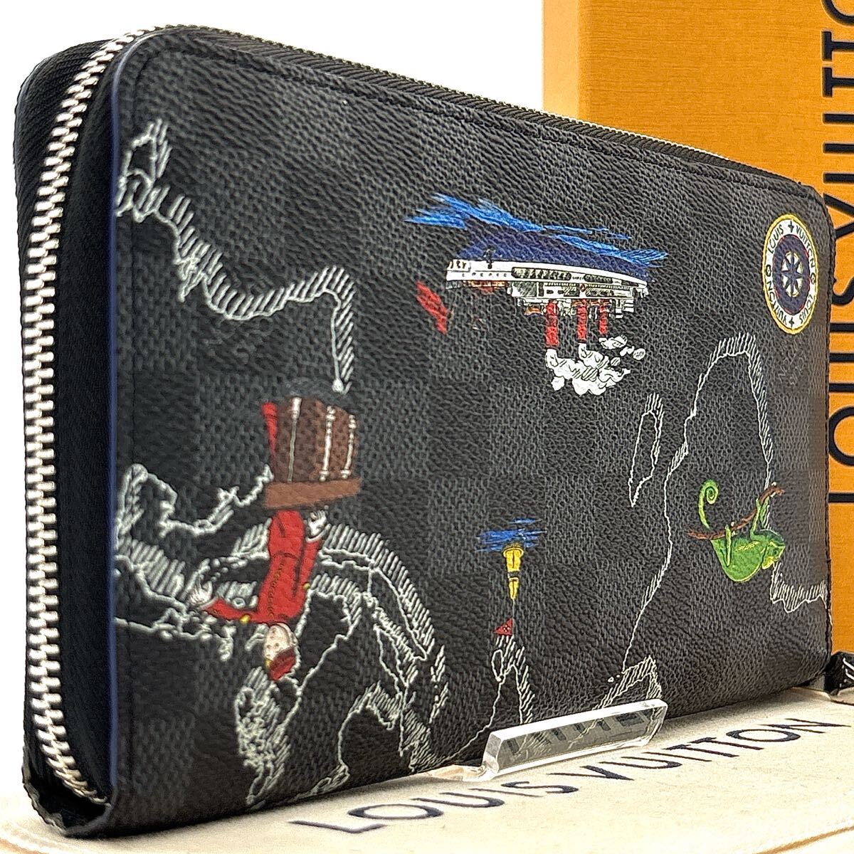 未使用級◆LOUIS VUITTON ルイヴィトン ジッピーオーガナイザーNM 長財布 ロングウォレット ダミエグラフィット マップ メンズ