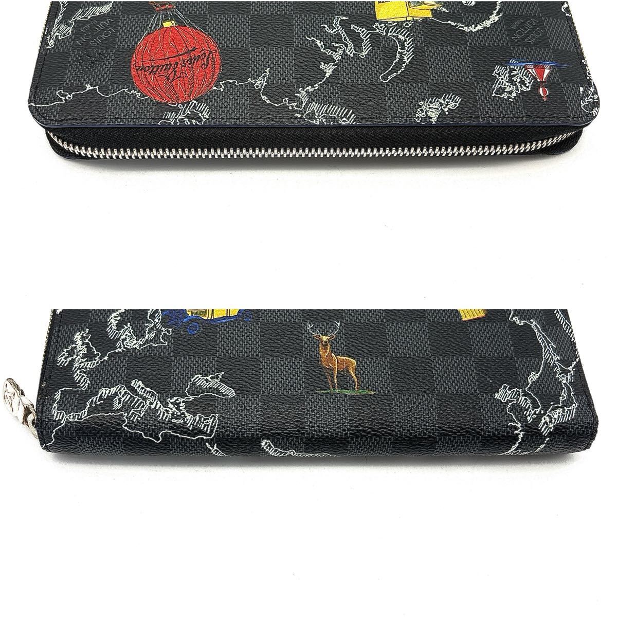未使用級◆LOUIS VUITTON ルイヴィトン ジッピーオーガナイザーNM 長財布 ロングウォレット ダミエグラフィット マップ メンズ