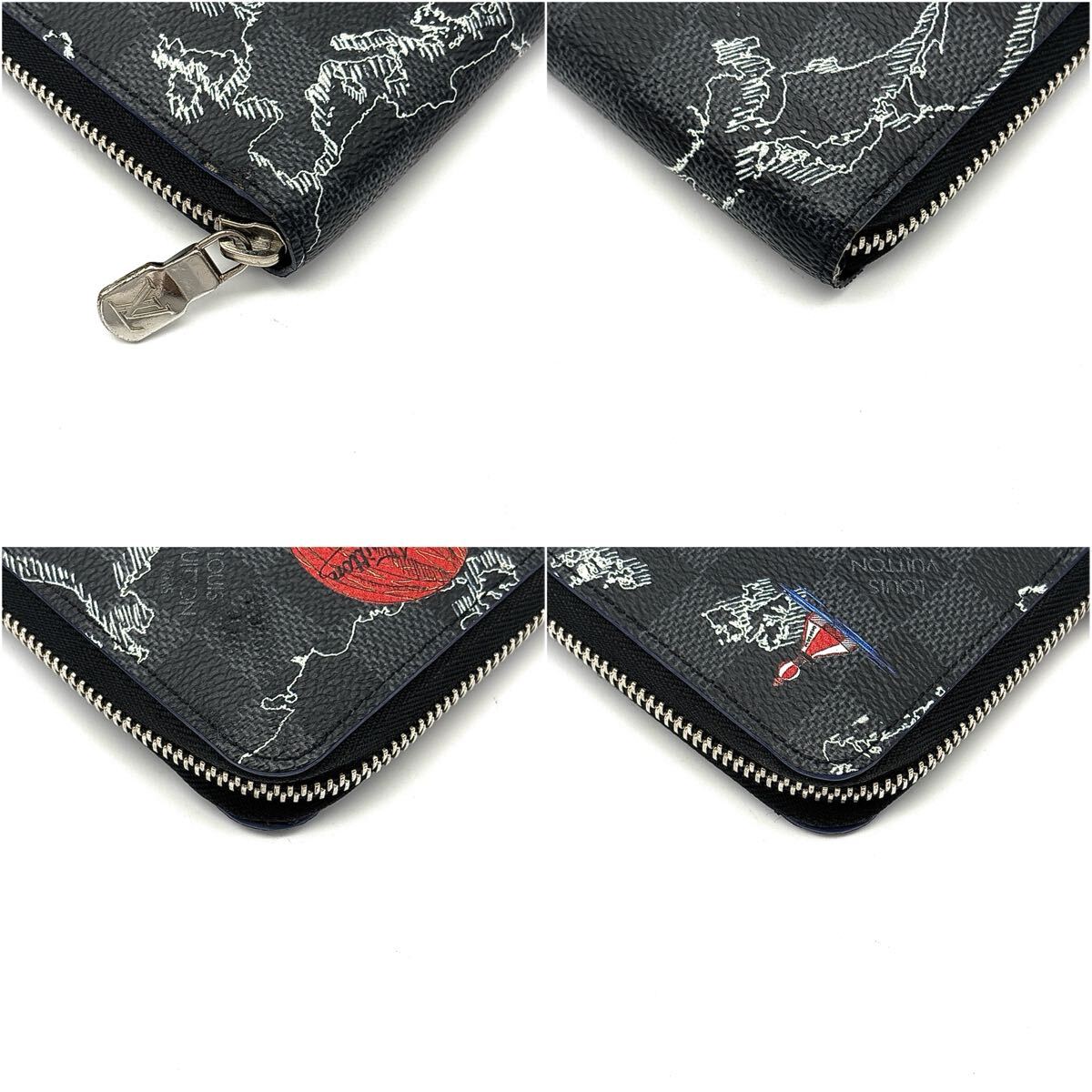 未使用級◆LOUIS VUITTON ルイヴィトン ジッピーオーガナイザーNM 長財布 ロングウォレット ダミエグラフィット マップ メンズ