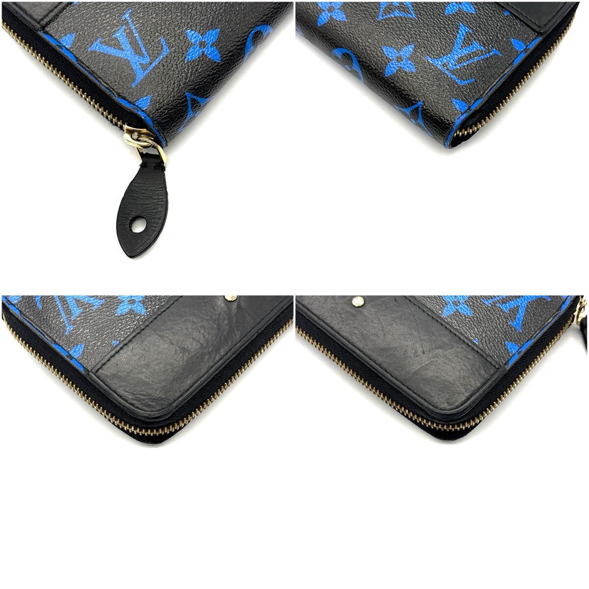 限定品◆LOUIS VUITTON ルイヴィトン ジッピーウォレット モノグラム アイコニックブルー 長財布 モノグラム ブラック ブルー メンズ