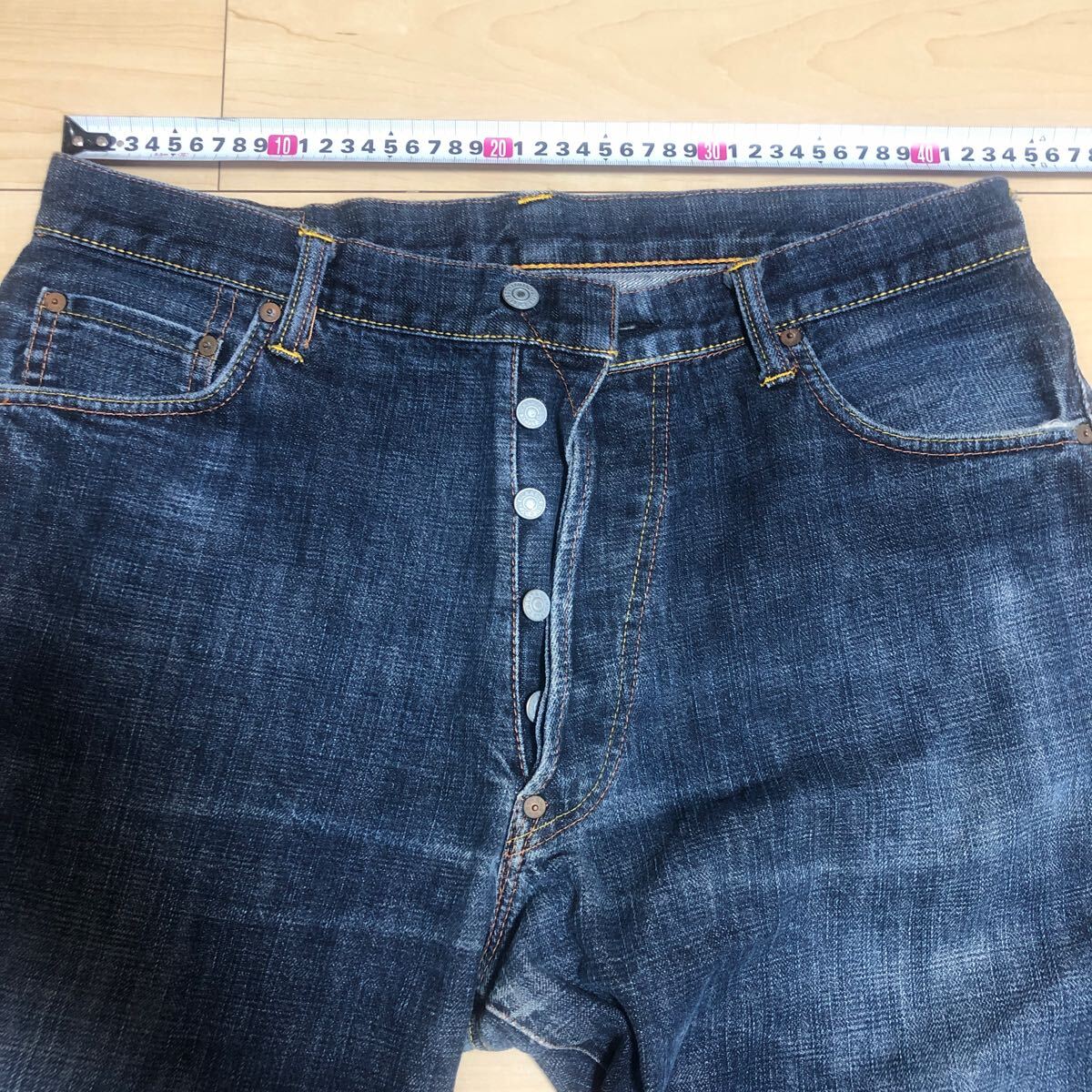 【中古】EVISU エビス ジーンズ デニム ジーパン 白カモメ 虎 家紋 刺繍 サイズ不明 畫像にてご判斷ください