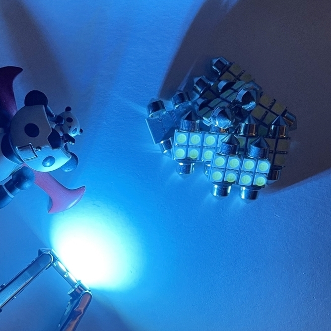 即決★きれいな青★T10×31mm LED 4個 セット/ アイス ブルー 球 フェストンバルブ ルームランプ ポイント消化に！12v_画像6