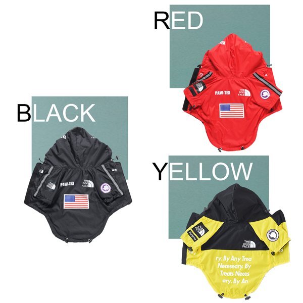 送料無料 USA 犬用ウインドブレーカー レインコート 選べるカラー/サイズ THE DOG FACE ペットウエア 星條旗 アメリカ 犬 服 パロディ スタ