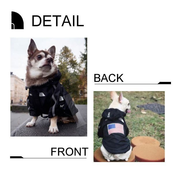 送料無料 USA 犬用ウインドブレーカー レインコート 選べるカラー/サイズ THE DOG FACE ペットウエア 星條旗 アメリカ 犬 服 パロディ スタ