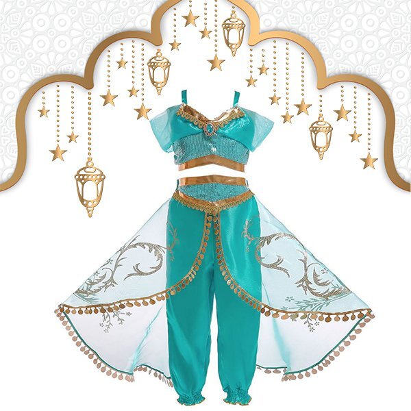 送料無料 子供用 アラビアン ドレス ドレス / ジャスミン アラジン ベリーダンス コスプレ 衣裝 なりきり キッズ プリンセス 子ども お
