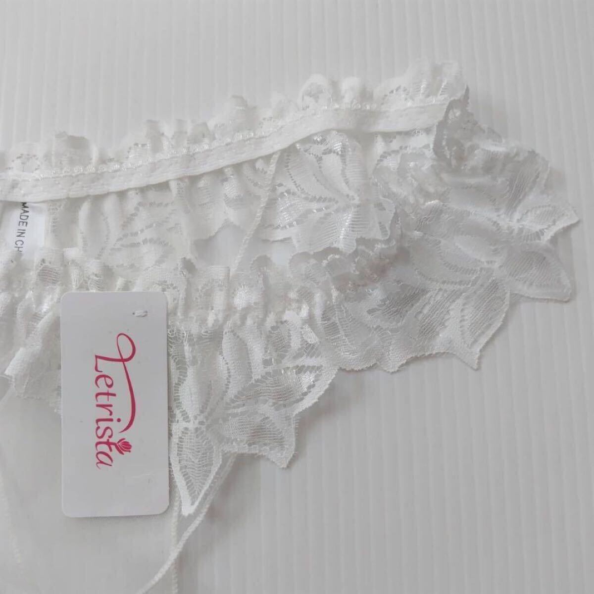 Tバックショーツ 白 シースルー セクシー 花柄 ヌード　ショーツ　レース