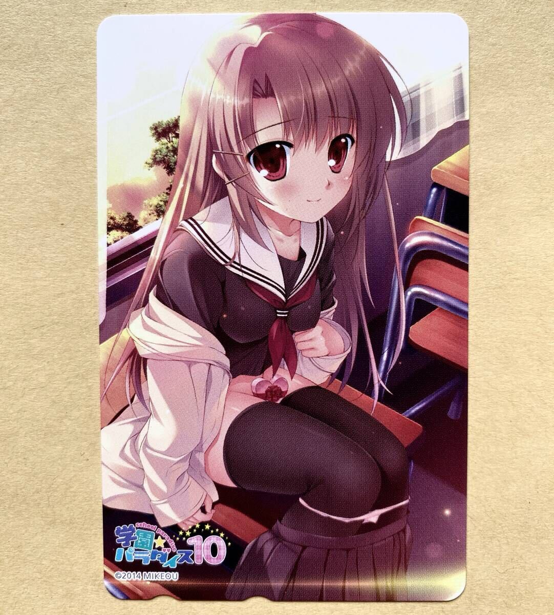 【未使用】 テレカ 50度 電撃萌王 學(xué)園パラダイス10 みけおう 志上通販品　