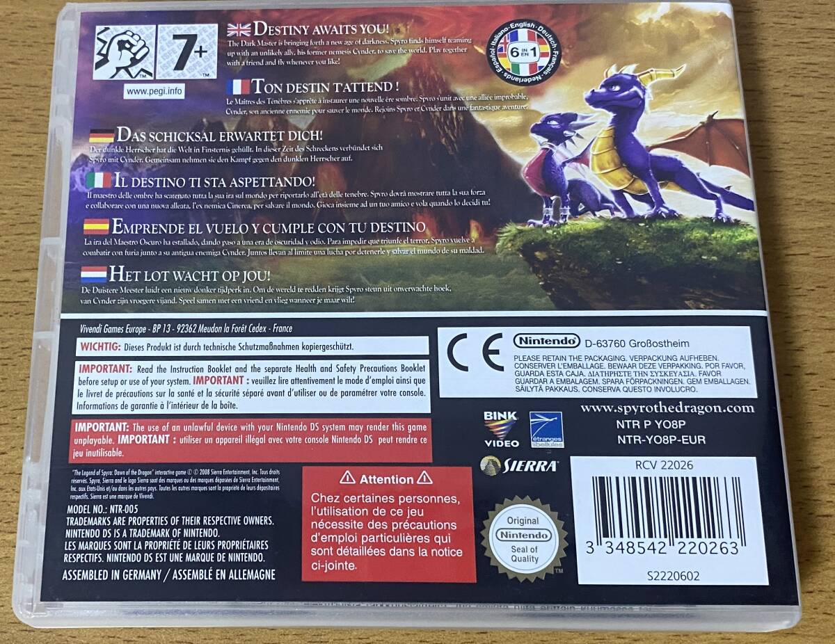 ★海外版?歐州版★NDS★ The Legend of Spyro: Dawn of the Dragon スパイロ 中古