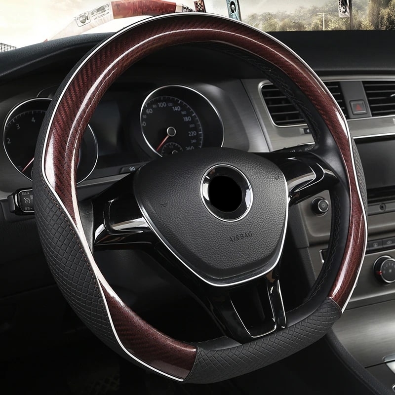 フォード フォーカス C307 Mk 2 ハンドルカバー ステアリングカバー 車 エナメルレザー 高品質(zhì) 滑り防止 選べる6色 DMB